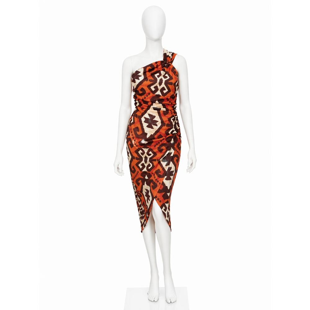 Zara Asymmetric Size Med Orange Dress Bloggers favorite 2025